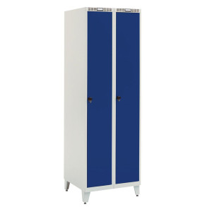 Garderobeskab m/ben, lige tag, 2x1, 600 mm