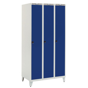 Garderobeskab m/ben, lige tag, 3x1, 900 mm