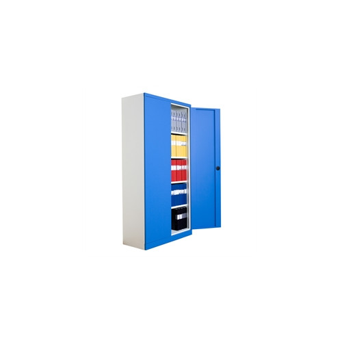 St�lskab FS210 inkl. 4 hylder 1980x1000x440mm hvid/bl�