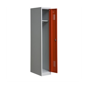 Garderobeskab KS310 1/1, gr�/r�d