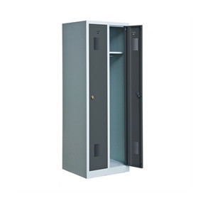 Garderobeskab KS320 2/1, gr�/m�rkegr�