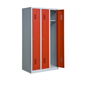 Garderobeskab KS330 3/1, gr�/r�d