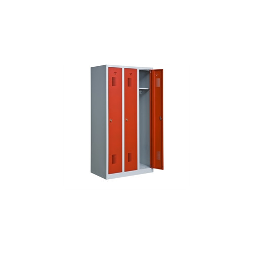 Garderobeskab KS330 3/1, gr�/r�d