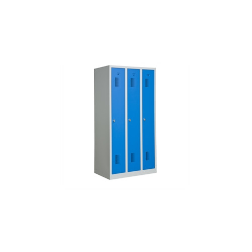 Garderobeskab KS330 3/1, gr�/bl�