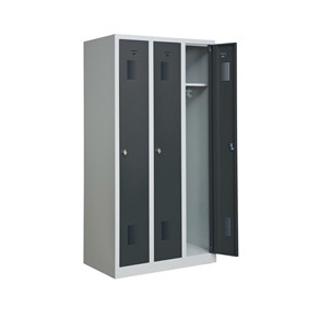 Garderobeskab KS330 3/1, gr�/m�rkegr�