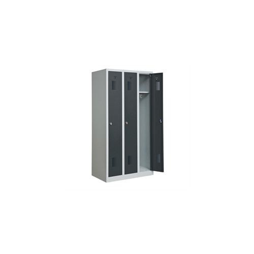 Garderobeskab KS330 3/1, gr�/m�rkegr�