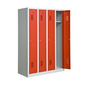 Garderobeskab KS340 4/1, gr�/r�d