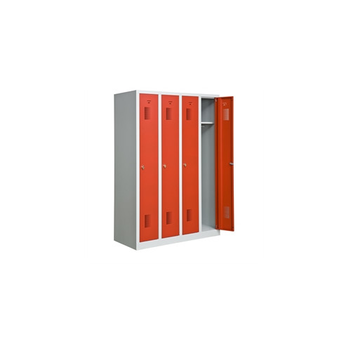 Garderobeskab KS340 4/1, gr�/r�d