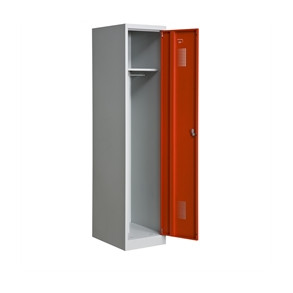 Garderobeskab KS410 1/1, gr�/r�d
