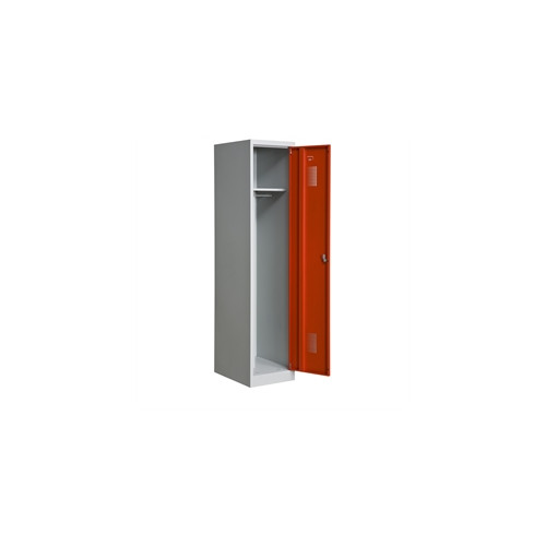 Garderobeskab KS410 1/1, gr�/r�d