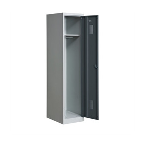 Garderobeskab KS410 1/1, gr�/m�rkegr�