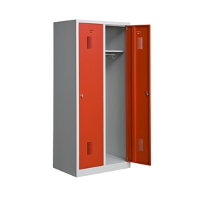 Garderobeskab KS420 2/1, gr�/r�d