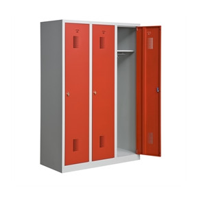 Garderobeskab KS430 3/1, gr�/r�d