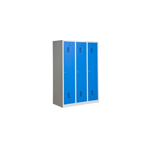 Garderobeskab KS430 3/1, gr�/bl�