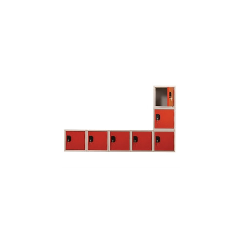 Sm�rumsskab 305x305x305mm gr�/r�d