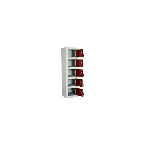 Sm�rumsskab med 5 rum gr�/vinr�d