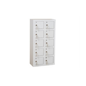Sm�rumsskab med 10 rum gr�/gr�