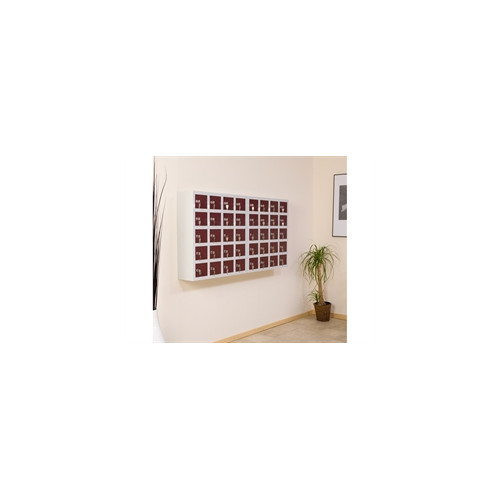 Sm�rumsskab med 10 rum gr�/vinr�d