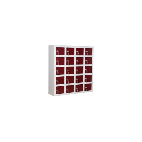 Sm�rumsskab med 20 rum gr�/vinr�d