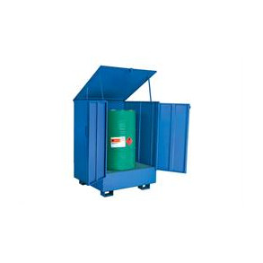 Spildbakke 1 tromle - st�ende, lukket, bl�