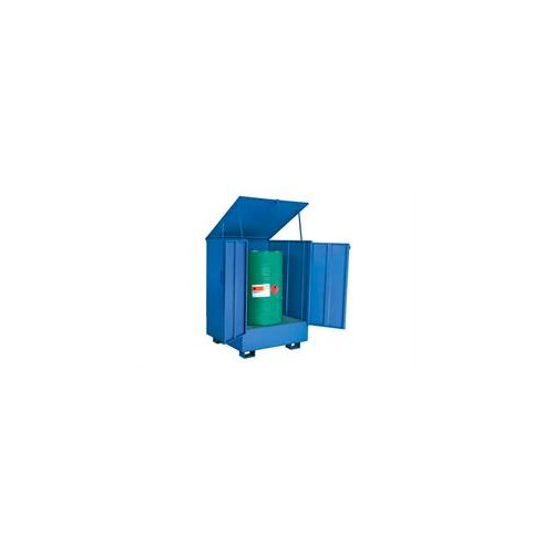 Spildbakke 1 tromle - st�ende, lukket, bl�
