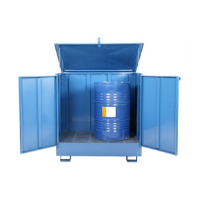 Spildbakke 2 tromler - st�ende, lukket, bl�