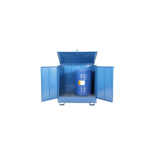 Spildbakke 2 tromler - st�ende, lukket, bl�
