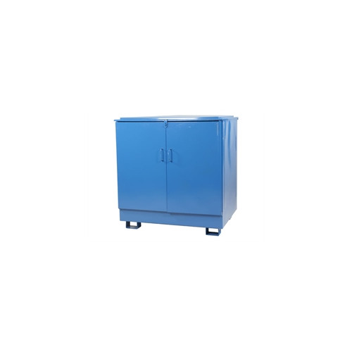 Spildbakke 4 tromler - st�ende, lukket, bl�