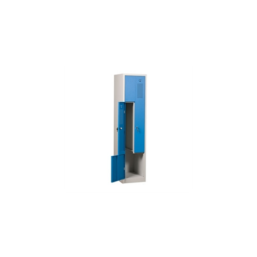Z-Boxskab KSZ 1x2, cyl.l�s, gr�/bl�