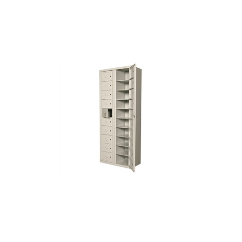 Rent�jsskab 2x10, H1980xB765xD410mm, gr�/gr�