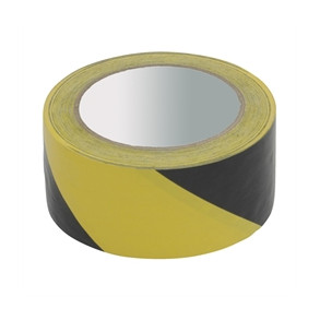 Gulvopm�rkningstape 50mm x 33m gul/sort