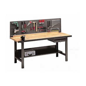 V�rkstedsbord 1500 antracit inkl. skuffe, hylde, tavle, kroge