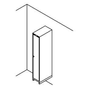 Garderobeskab v�gh�ngt, lige tag, 1x1, 300 mm