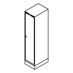 Garderobeskab sokkel, lige tag, 1x1, 400 mm