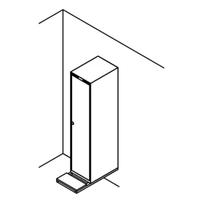 Garderobeskab v�gh. m/b�nk, lige tag, 1x1, 400 mm