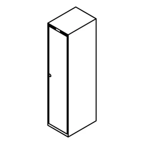 Garderobeskab u/ben, lige tag, 1x1, 400 mm
