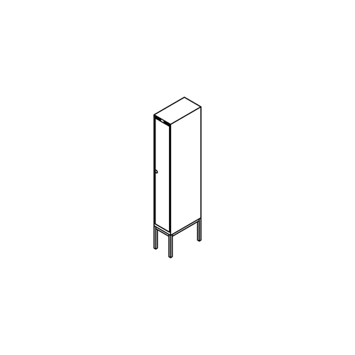 Garderobeskab r�rsokkel, lige tag, 1x1, 300 mm
