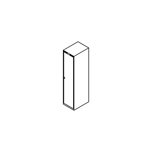 Garderobeskab u/ben, lige tag, 1x1, 400 mm