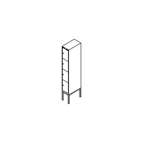 Garderobeboks forst. r�rsokkel, lige tag, 1x4, 300 mm