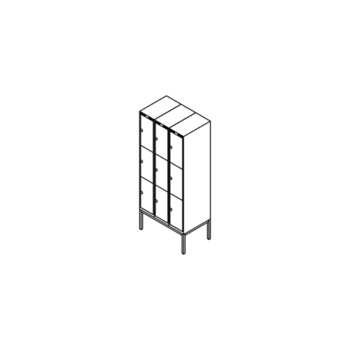 Garderobeboks forst. r�rsokkel, lige tag, 3x3, 900 mm