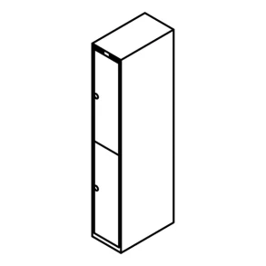 Garderobeboks forst. u/ben, lige tag, 1x2, 300 mm