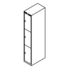 Garderobeboks forst. u/ben, lige tag, 1x3, 300 mm