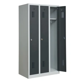 Garderobeskab KS330 3/1, gr�/m�rkegr�