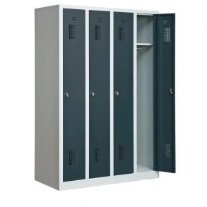 Garderobeskab KS340 4/1, gr�/m�rkegr�