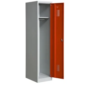 Garderobeskab KS410 1/1, gr�/r�d
