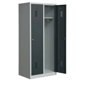 Garderobeskab KS420 2/1, gr�/m�rkegr�