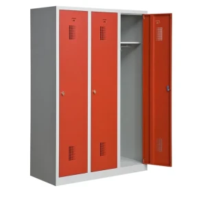 Garderobeskab KS430 3/1, gr�/r�d