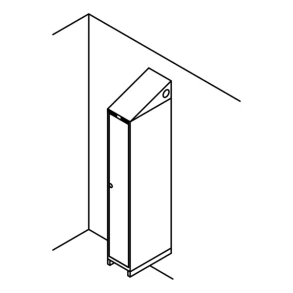 Garderobeskab v�gh�ngt, skr�tag, 1x1, 300 mm