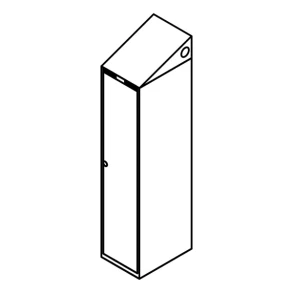 Garderobeskab u/ben, skr�tag, 1x1, 400 mm