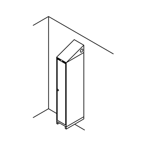 Garderobeskab v�gh�ngt, skr�tag, 1x1, 300 mm